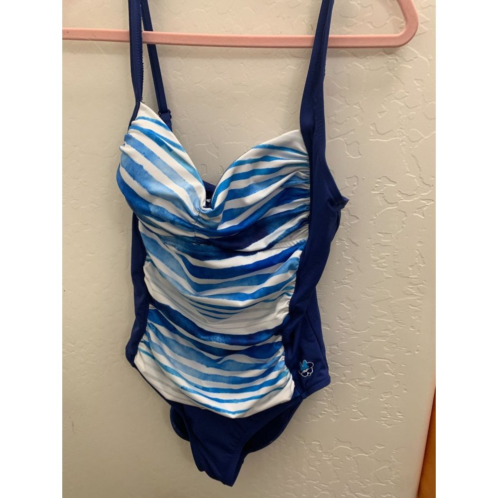 Disney Swimsuit Used Large - Blue and White Striped